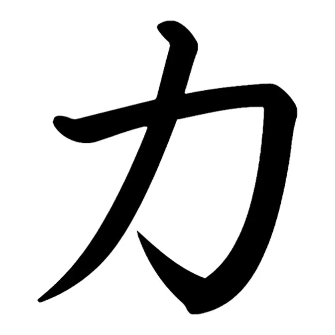 Tatuagem temporária Oriental — Ideograma força (kanji). Inclui ideograma