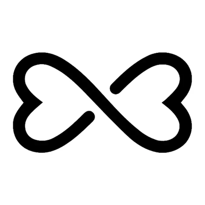 Tatuagem temporária Corações e Amor — Infinito de corações. Inclui infinito, corações