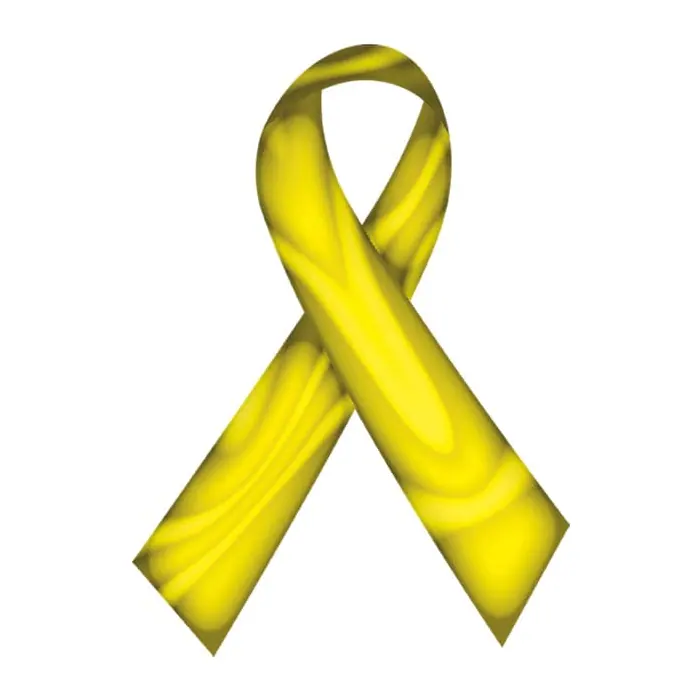 Tatuagem temporária Símbolos — Laço amarelo torcido. Inclui laço