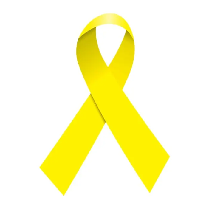 Tatuagem temporária Símbolos — Laço amarelo. Inclui laço