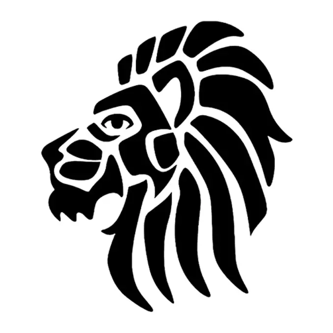 Tatuagem temporária Animais Selvagens — Leão tribal. Inclui leão