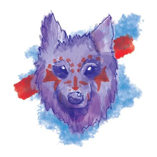 Tatuagem temporária Animais Selvagens — Lobo em aquarela. Inclui lobo