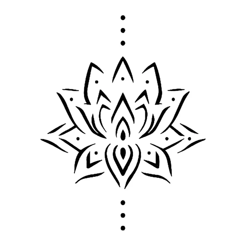 Tatuagem temporária Flores — Lótus ornamental. Inclui lótus