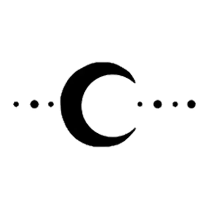 Tatuagem temporária Lua e Sol — Lua crescente com pontos — Modelo 1. Inclui lua