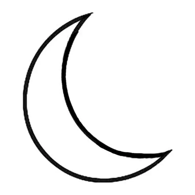 Tatuagem temporária Lua e Sol — Lua crescente em contorno. Inclui lua