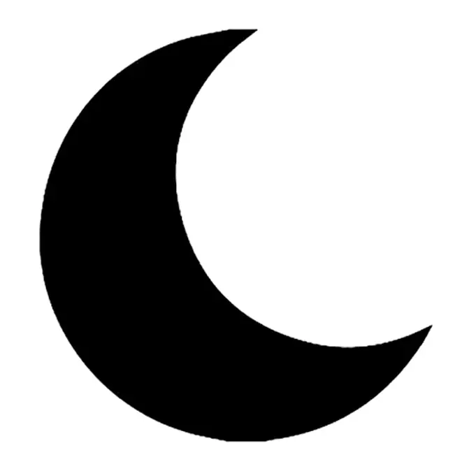 Tatuagem temporária Lua e Sol — Lua crescente grande. Inclui lua