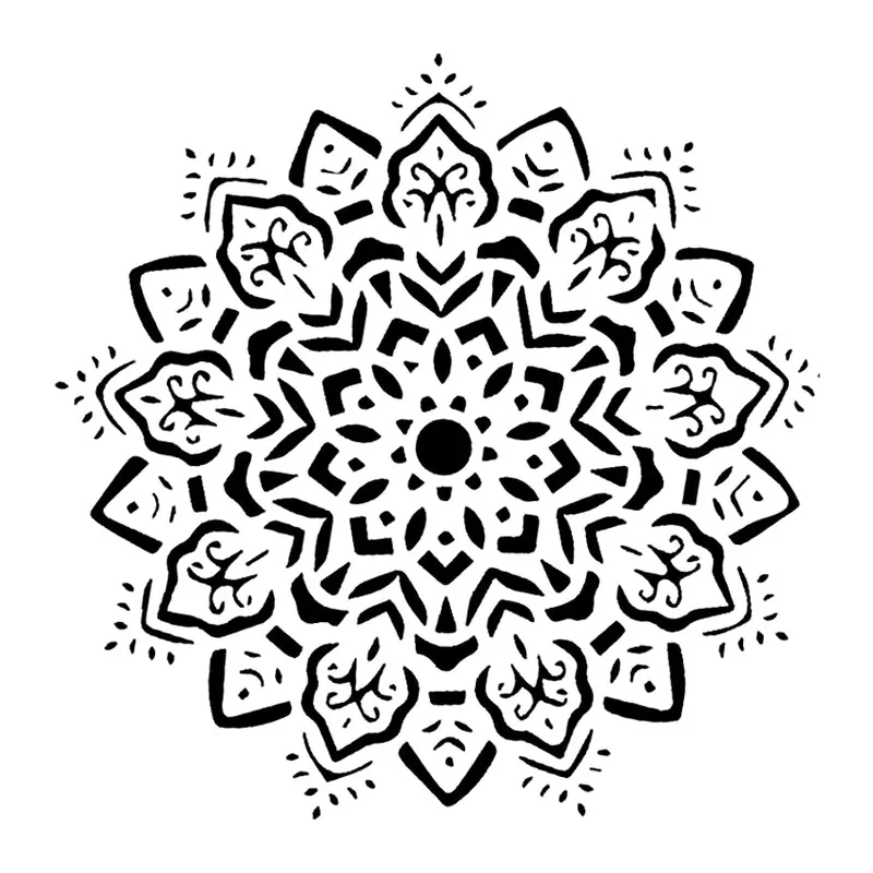 Tatuagem temporária Mandalas e Ornamentos — Mandala floral detalhada — Modelo 1. Inclui mandala, flores