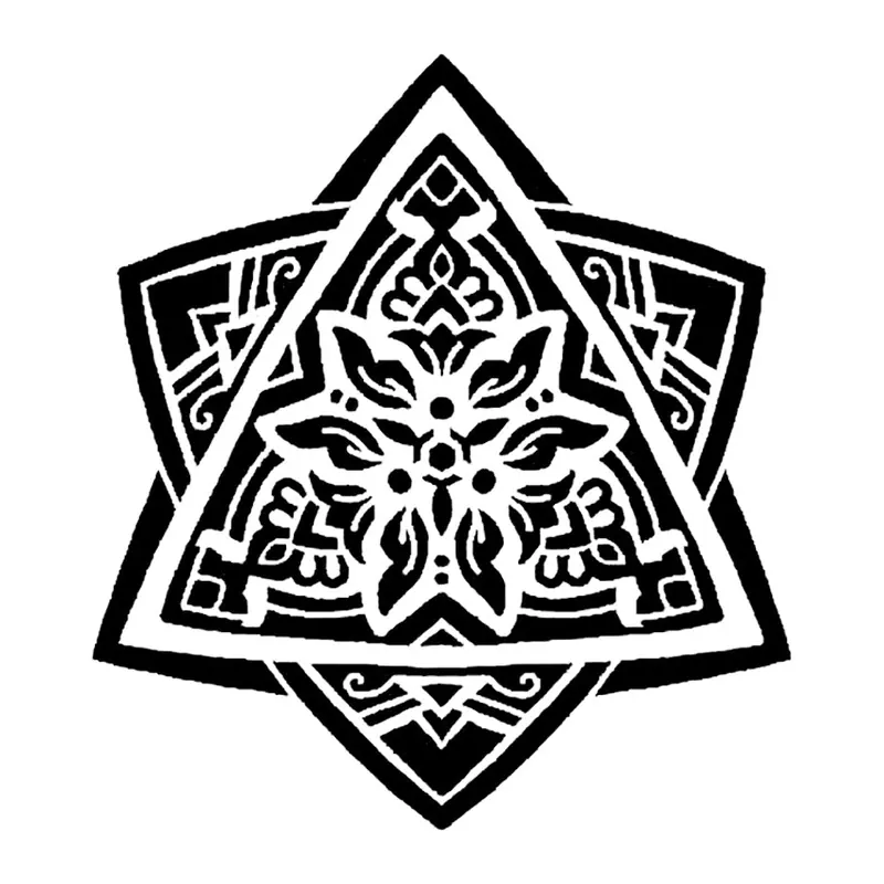 Tatuagem temporária Mandalas e Ornamentos — Mandala triangular. Inclui mandala