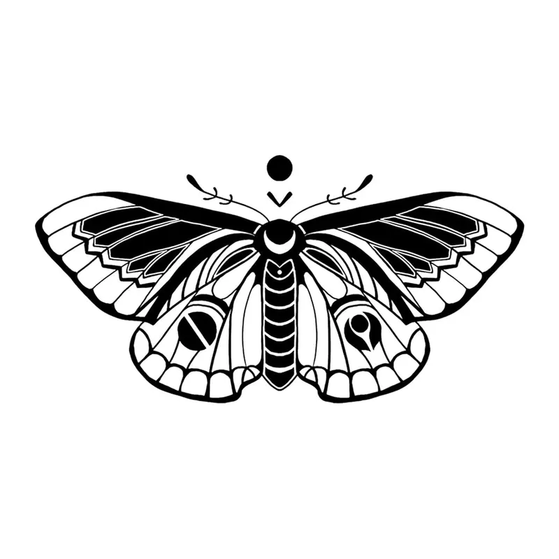 Tatuagem temporária Borboletas e Insetos — Mariposa ornamental. Inclui mariposa