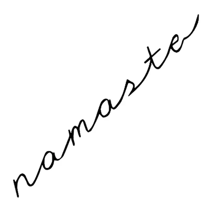 Tatuagem temporária Letras e Frases — Namastê. Inclui namastê