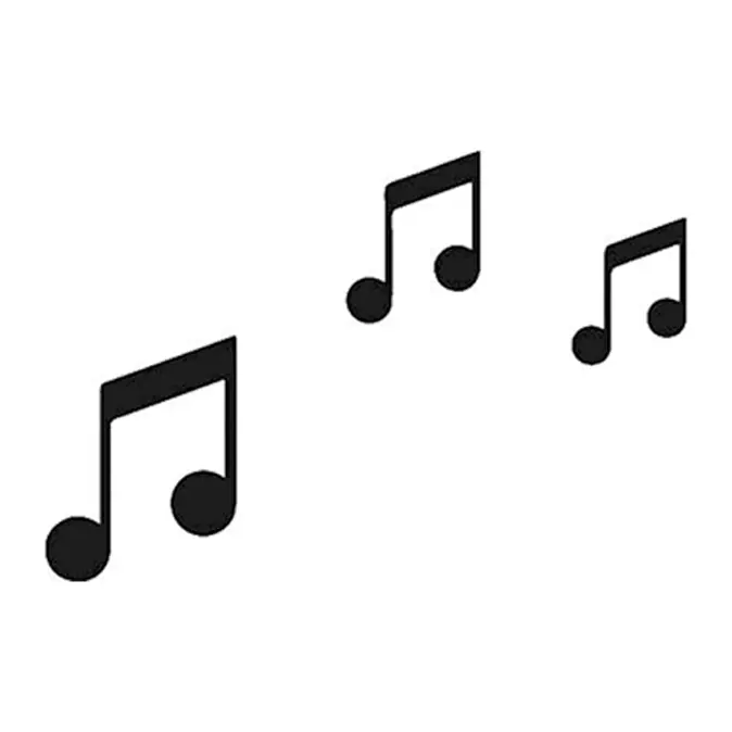 Tatuagem temporária Música — Notas musicais. Inclui notas