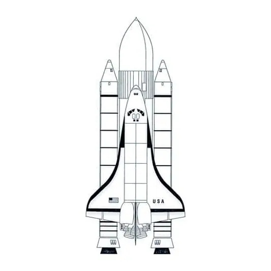 Tatuagem temporária Planetas e Espaço — Ônibus espacial em linha. Inclui ônibus espacial