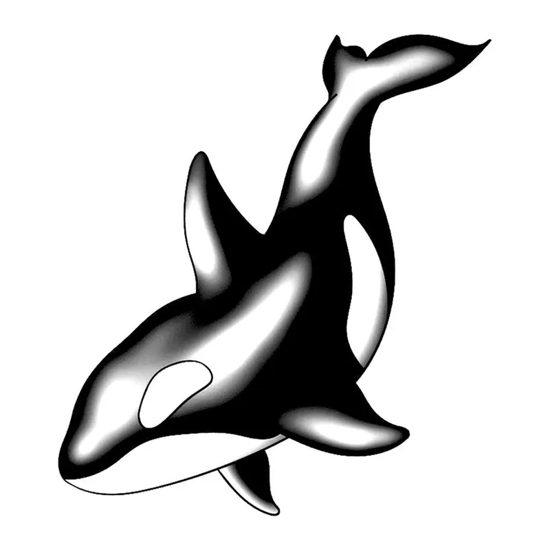 Tatuagem temporária Mar e Animais Marinhos — Orca realista. Inclui orca