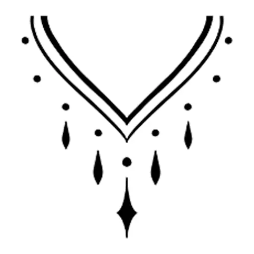 Tatuagem temporária Minimalista — Ornamento em V com gotas. Inclui gotas