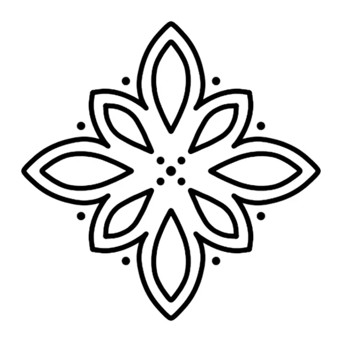 Tatuagem temporária Mandalas e Ornamentos — Ornamento floral geométrico. Inclui ornamento, flor