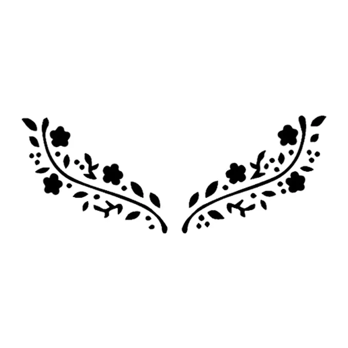 Tatuagem temporária Mandalas e Ornamentos — Ornamento floral simétrico. Inclui flores