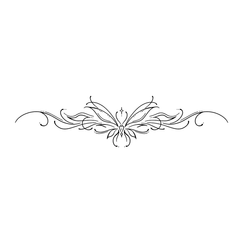 Tatuagem temporária Mandalas e Ornamentos — Ornamento horizontal fino. Inclui ornamento