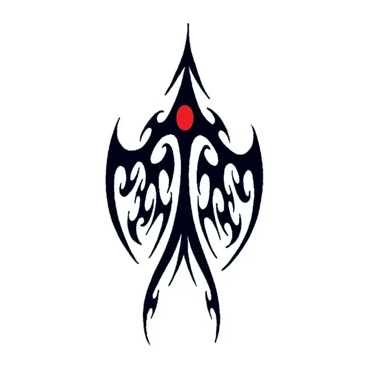 Tatuagem temporária Tribal e Nórdico — Ornamento tribal com ponto vermelho. Inclui ornamento