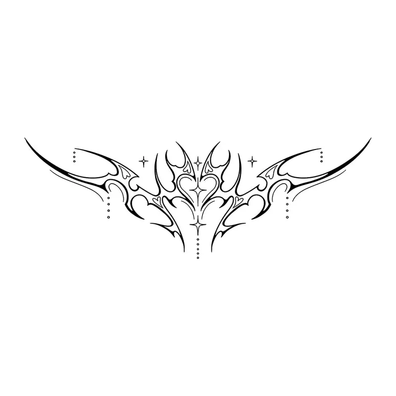 Tatuagem temporária Tribal e Nórdico — Ornamento tribal lombar. Inclui ornamento