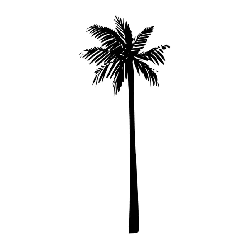 Tatuagem temporária Folhas e Plantas — Palmeira alta em silhueta. Inclui palmeira