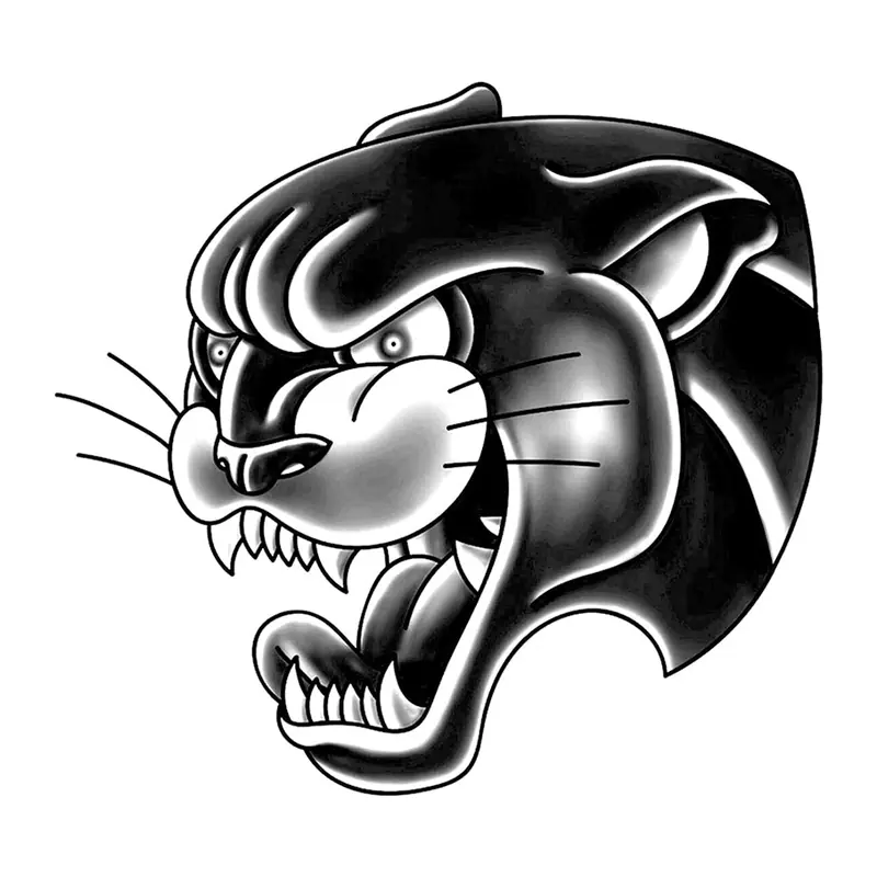 Tatuagem temporária Animais Selvagens — Pantera old school. Inclui pantera