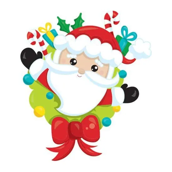 Tatuagem temporária Datas e Festas — Papai Noel com guirlanda. Inclui papai noel