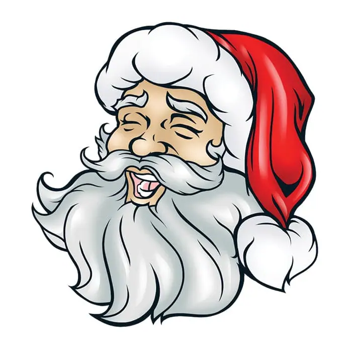 Tatuagem temporária Datas e Festas — Papai Noel sorridente. Inclui papai noel