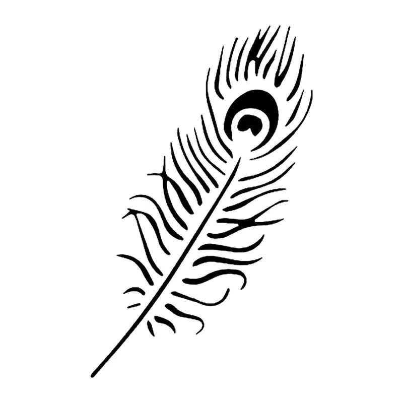 Tatuagem temporária Pássaros — Pena de pavão — Modelo 1. Inclui pena