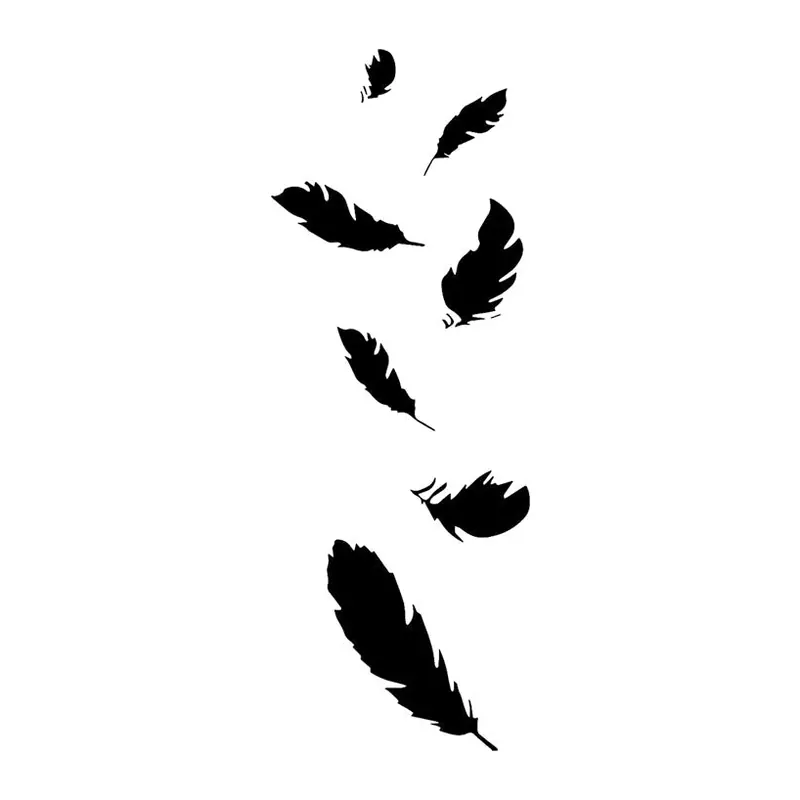 Tatuagem temporária Folhas e Plantas — Penas ao vento. Inclui penas