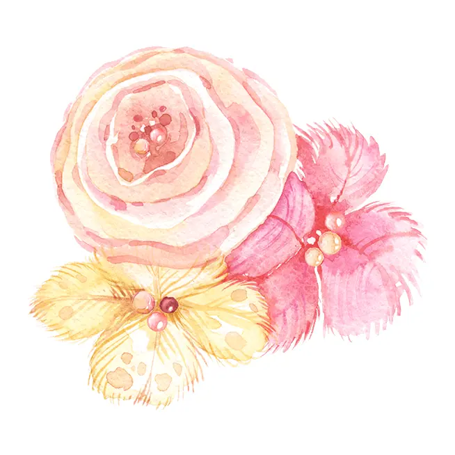 Tatuagem temporária Flores — Peônia pastel em aquarela. Inclui peônia