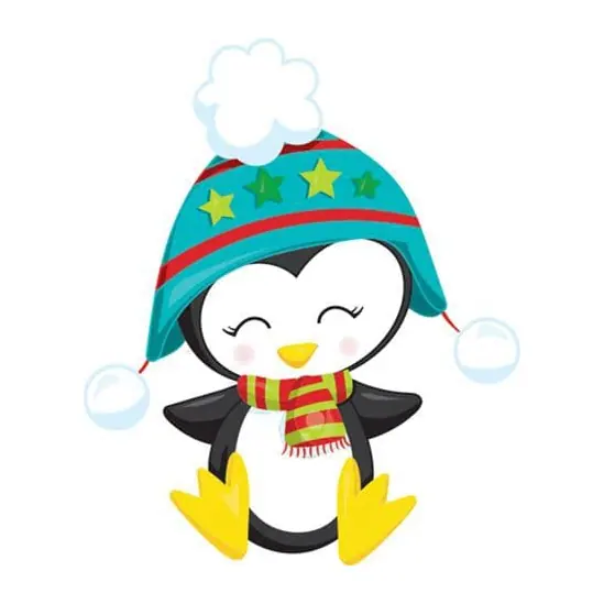 Tatuagem temporária Datas e Festas — Pinguim de touca. Inclui pinguim