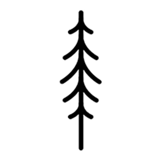Tatuagem temporária Folhas e Plantas — Pinheiro minimalista. Inclui pinheiro