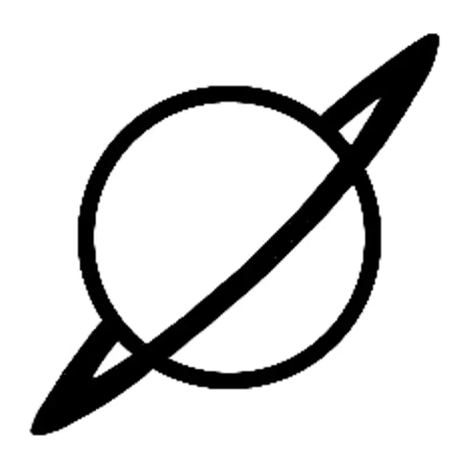 Tatuagem temporária Planetas e Espaço — Planeta com anel. Inclui planeta