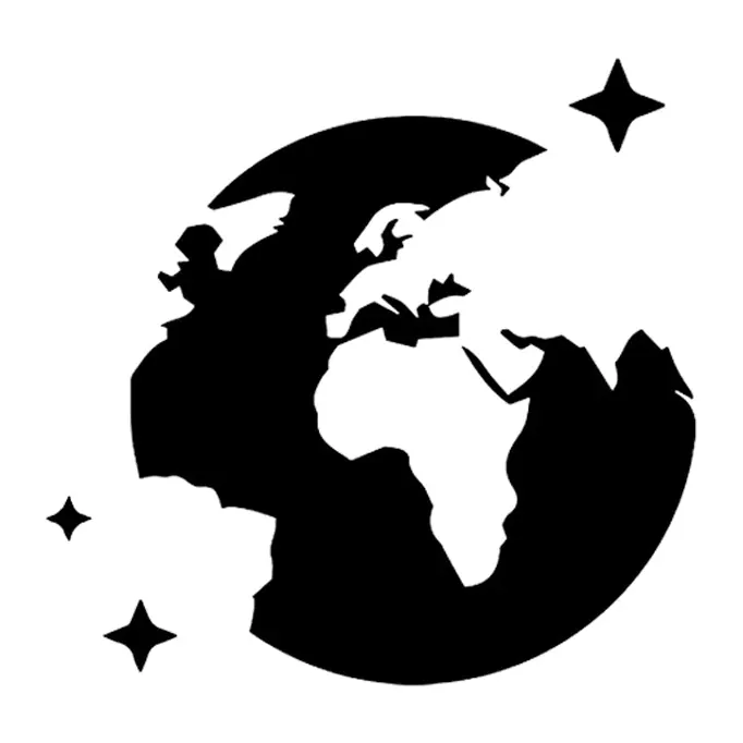 Tatuagem temporária Viagem e Aventura — Planeta Terra com estrelas. Inclui globo, estrelas