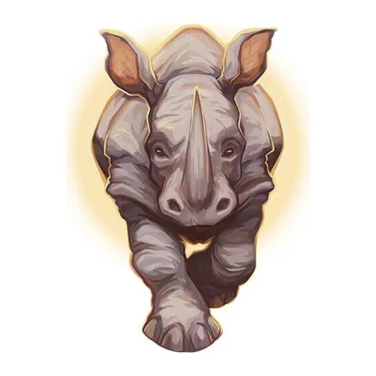 Tatuagem temporária Animais Selvagens — Rinoceronte correndo. Inclui rinoceronte