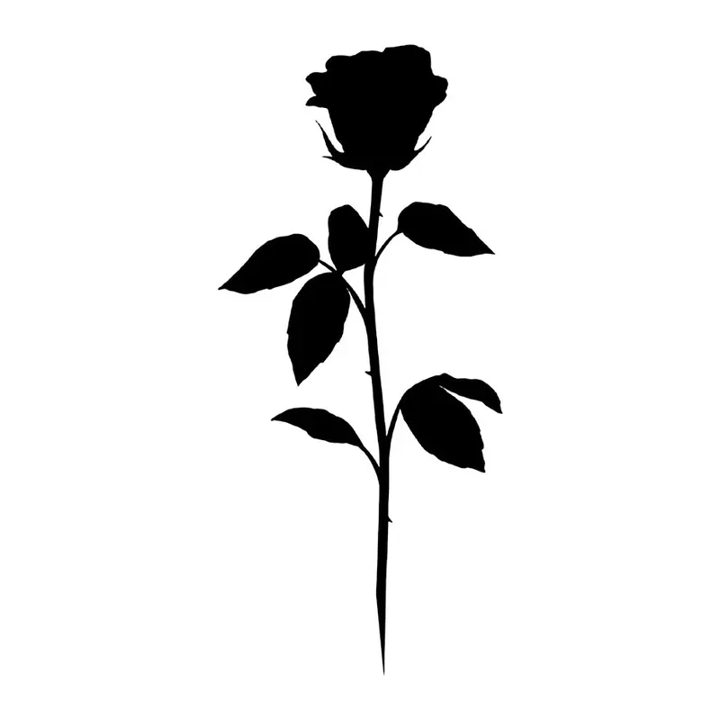 Tatuagem temporária Flores — Rosa preta em silhueta. Inclui rosa