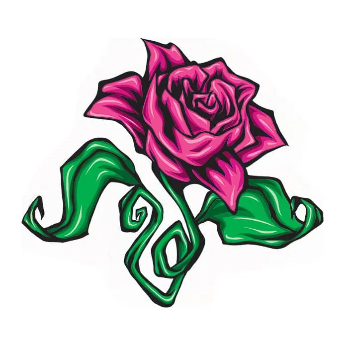 Tatuagem temporária Flores — Rosa roxa. Inclui rosa