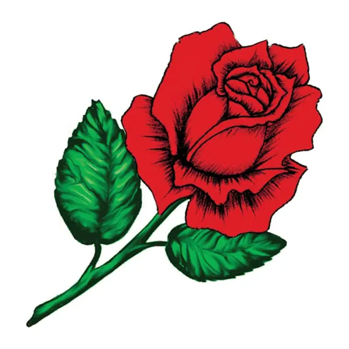 Tatuagem temporária Flores — Rosa vermelha. Inclui rosa