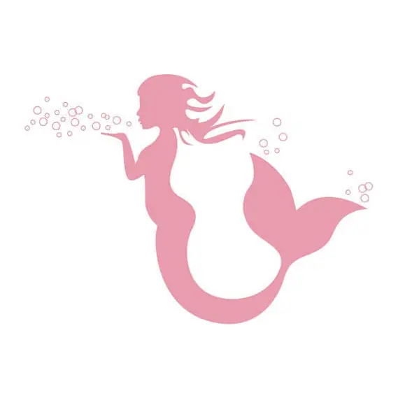 Tatuagem temporária Dragões e Fantasia — Sereia rosa em silhueta. Inclui sereia