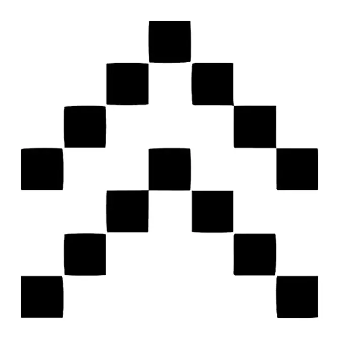 Tatuagem temporária Geométrico — Seta de quadrados pixelada. Inclui seta