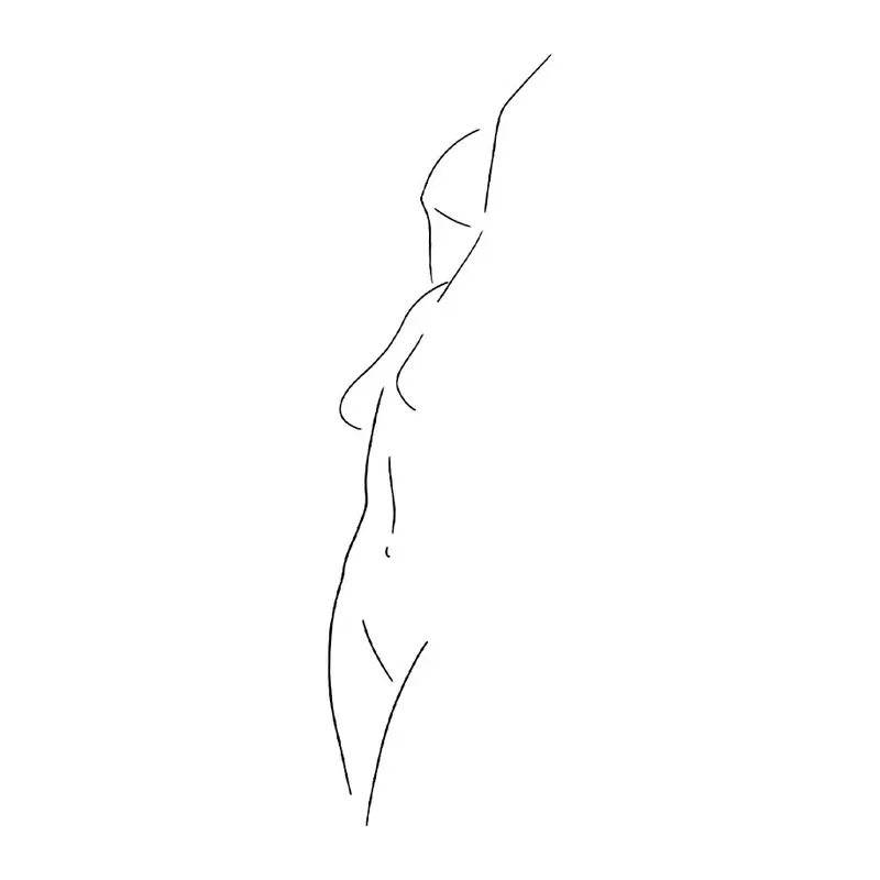 Tatuagem temporária Rostos e Figuras — Silhueta de corpo feminino em linha. Inclui corpo