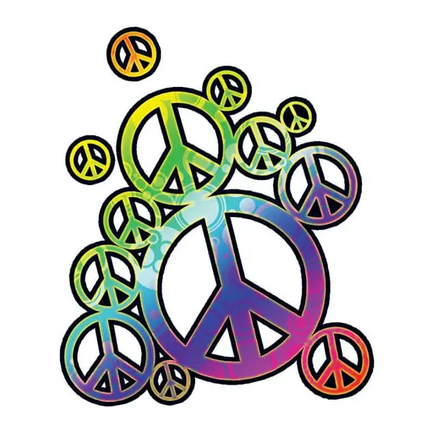 Tatuagem temporária Símbolos — Símbolos da paz coloridos. Inclui paz