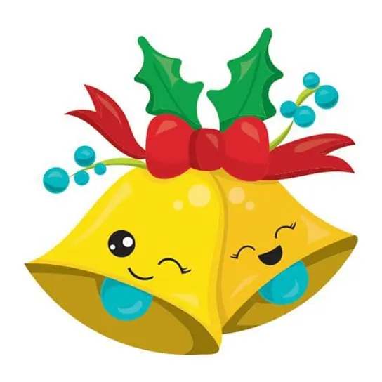 Tatuagem temporária Datas e Festas — Sinos de Natal fofos. Inclui sinos, azevinho