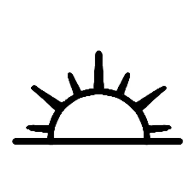 Tatuagem temporária Lua e Sol — Sol nascente. Inclui sol