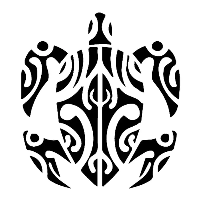 Tatuagem temporária Tribal e Nórdico — Tartaruga tribal. Inclui tartaruga