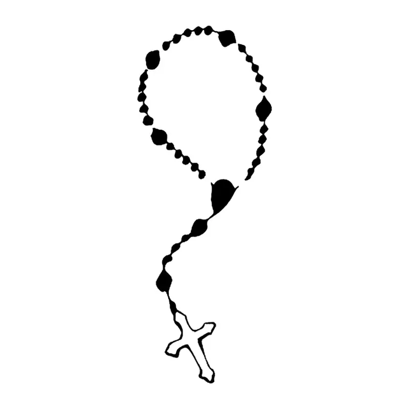 Tatuagem temporária Espiritual e Religioso — Terço com cruz. Inclui terço, cruz