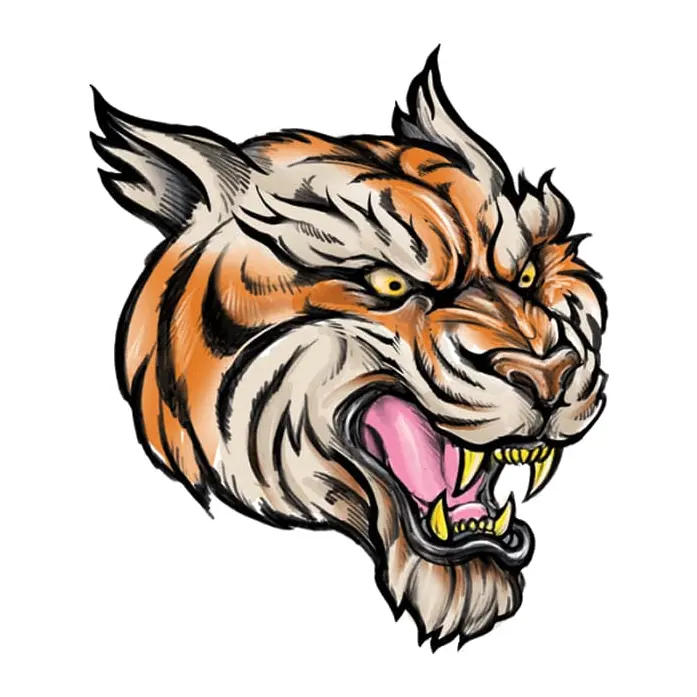 Tatuagem temporária Animais Selvagens — Tigre com a língua para fora. Inclui tigre