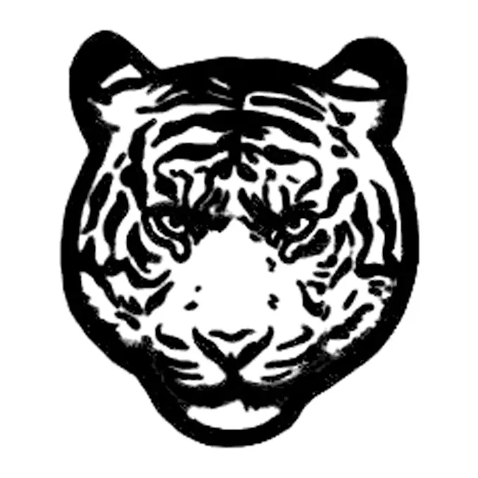 Tatuagem temporária Animais Selvagens — Tigre — rosto preto. Inclui tigre