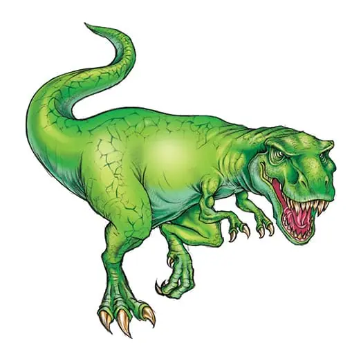 Tatuagem temporária Animais Selvagens — Tiranossauro rex verde. Inclui t-rex