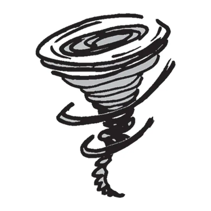 Tatuagem temporária Símbolos — Tornado preto. Inclui tornado